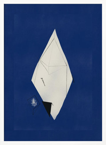Abstract Blue Geometry | Poster - White Frame Interior