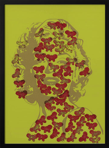 Marilyn Monroe Butterflies | Poster - Black Metal Frame Interior