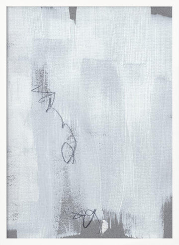 Echoes in White and Graphite | Poster - White Frame Interior