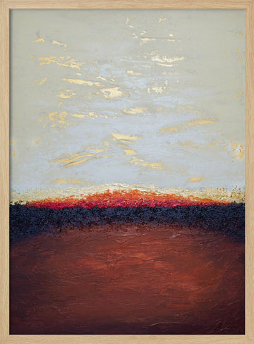 Golden Desert Horizon | Poster - Wood Frame Interior