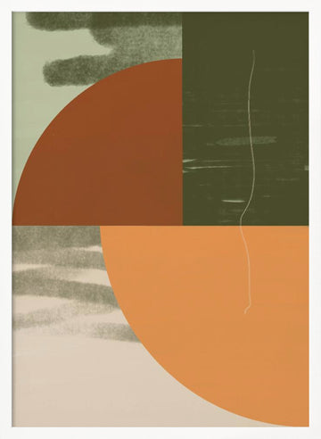 Earthy Abstract Shapes | Poster - White Frame Interior