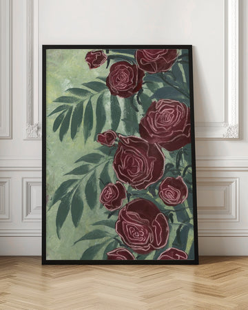 Dark Red Roses | Poster - Room Interior 1