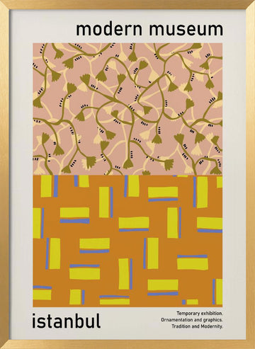 Modern Botanical Geometric Patterns | Poster - Gold Frame Interior