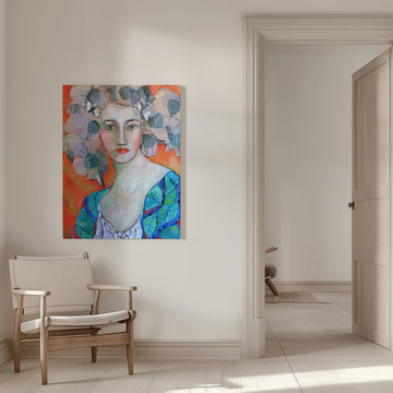 Vibrant Leaf Woman | Canvas - Room Interior 1