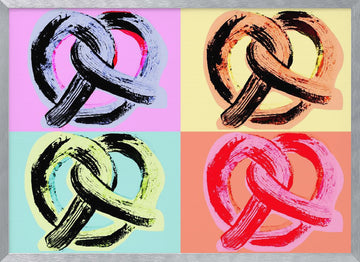 Colorful Pop Art Pretzels | Poster - Silver Frame Interior