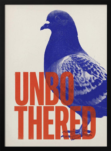 Unbothered Pigeon | Poster - Black Metal Frame Interior
