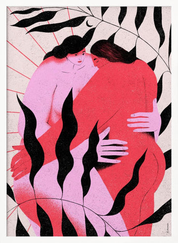 Women's Gentle Embrace | Poster - White Frame Interior