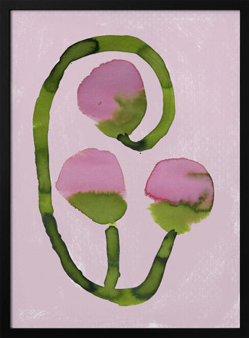 Abstract Pink Blooms | Poster - Black Metal Frame Interior