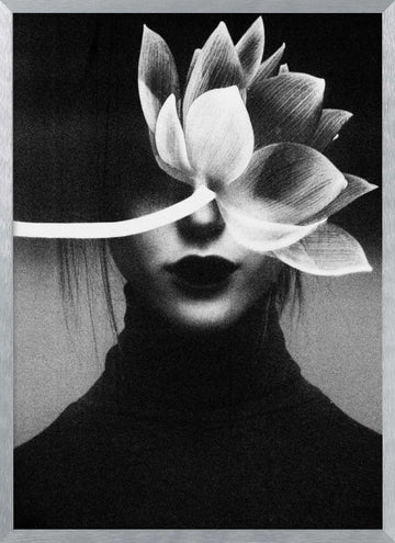 Elegant Lotus Portrait | Poster - Silver Frame Interior