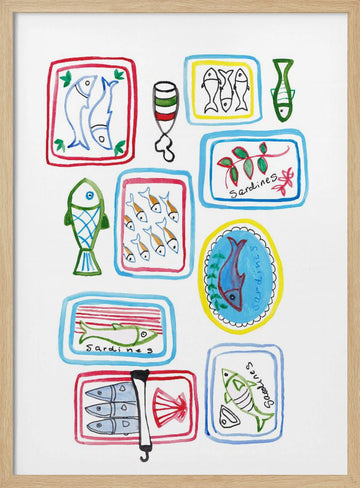 Colorful Sardine Collection | Poster - Wood Frame Interior