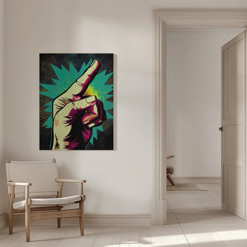 Pointing Hand Pop Art | Canvas - Room Interior 1