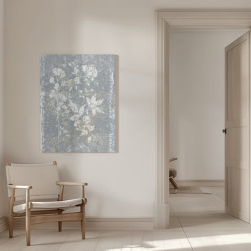 Abstract Grey Botanicals | Canvas - Room Interior 1