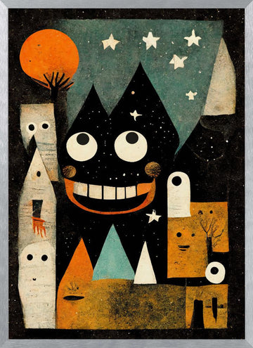 Whimsical Nightscape | Poster - Silver Frame Interior