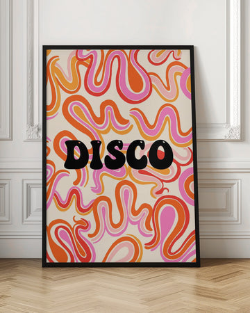 Groovy Disco Waves | Poster - Room Interior 1