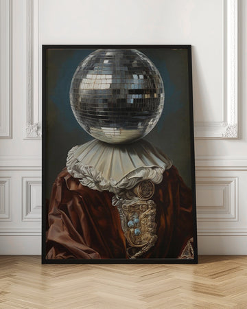 Surreal Disco Ball Portrait | Poster - Room Interior 1