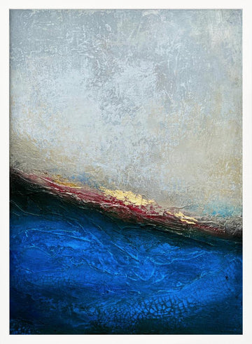 Golden Horizon Abstract | Poster - White Frame Interior