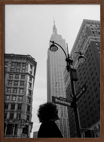 Empire State City Gaze | Poster - Walnut Frame Interior