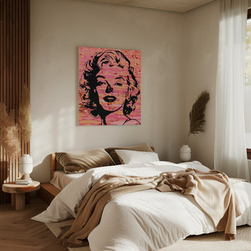 Marilyn Monroe Pink Lotus | Canvas - Room Interior 2
