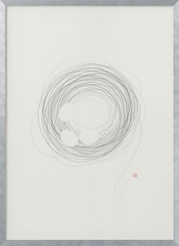 Abstract Nest Circles | Poster - Silver Frame Interior