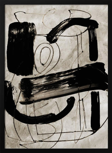 Vintage Abstract | Poster - Black Metal Frame Interior