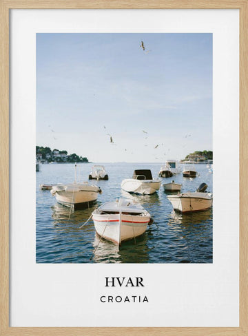 Hvar Croatia Travel poster | Poster - Wood Frame Interior