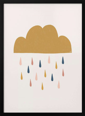 Colorful Rain Cloud | Poster - Black Metal Frame Interior