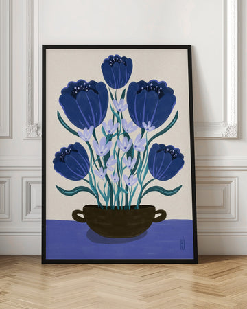 Blue Floral Arrangement | Poster - Room Interior 1