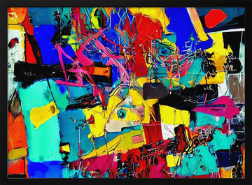 Colorful Urban Energy | Poster - Black Metal Frame Interior