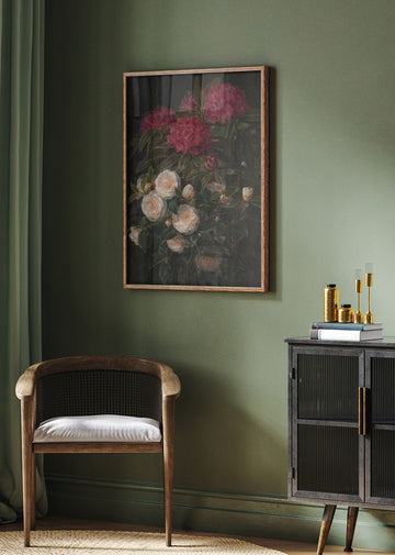 Camellias and Rhododendrons By Johan Laurentz Jensen | Poster - Room Interior 2