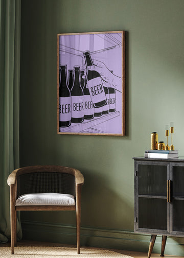 Grabbing Cold Beer | Poster - Room Interior 2