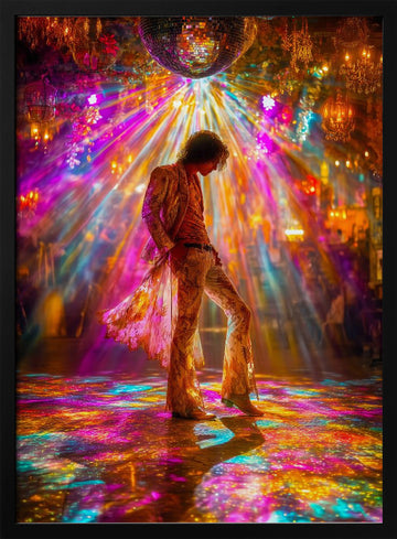 Vibrant Disco Groove | Poster - Black Metal Frame Interior