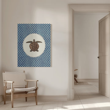 Shibori Sea Turtle | Canvas - Room Interior 1