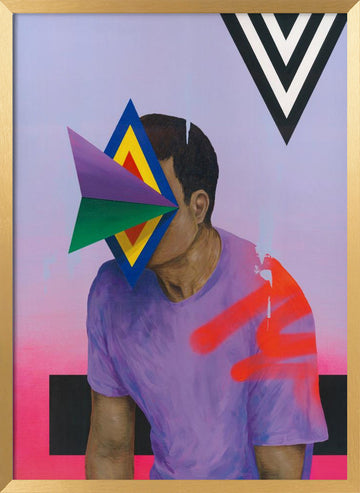 Colorful Geometric Portrait | Poster - Gold Frame Interior