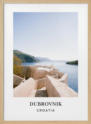 Wall of Dubrovnik Croatia Travel poster | Poster - Wood Frame Interior