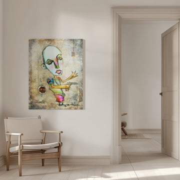Surreal Stop Sign Figure | Canvas - Room Interior 1