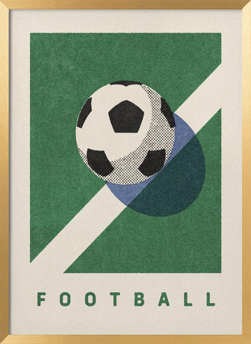 Classic Football Field | Poster - Gold Frame Interior