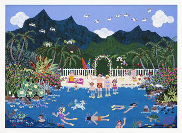 Tropical Family Paradise | Poster - White Frame Interior