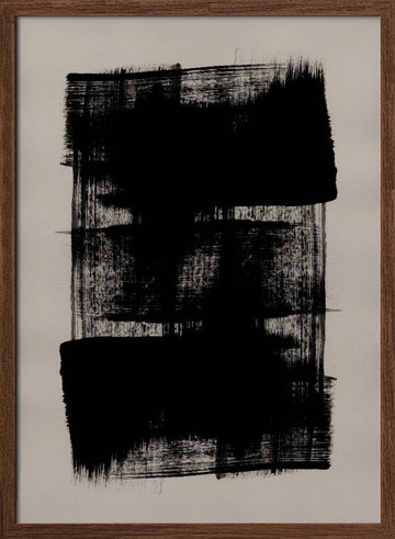 Abstract Brush Strokes 180Y | Poster - Walnut Frame Interior