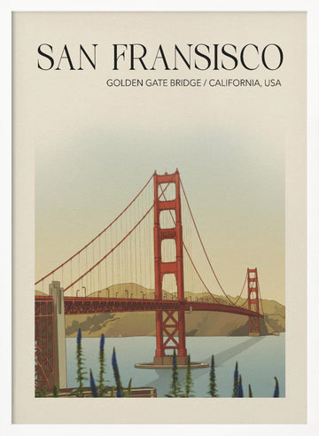 Golden Gate Bridge California | Poster - White Frame Interior