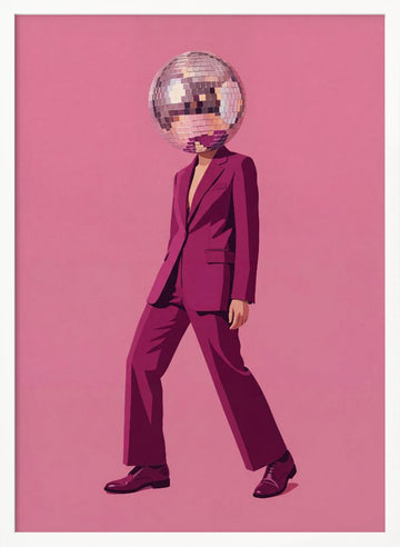 Pink Disco Suit | Poster - White Frame Interior