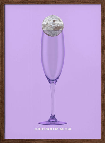 Disco Mimosa | Poster - Walnut Frame Interior