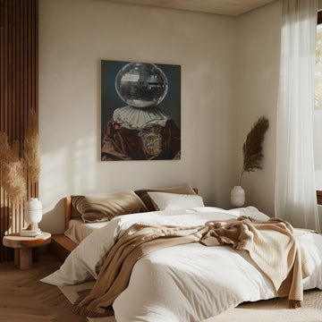 Surreal Disco Ball Portrait | Canvas - Room Interior 2