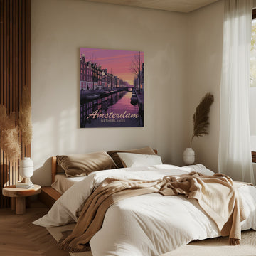 Amsterdam Sunset Canal | Canvas - Room Interior 2