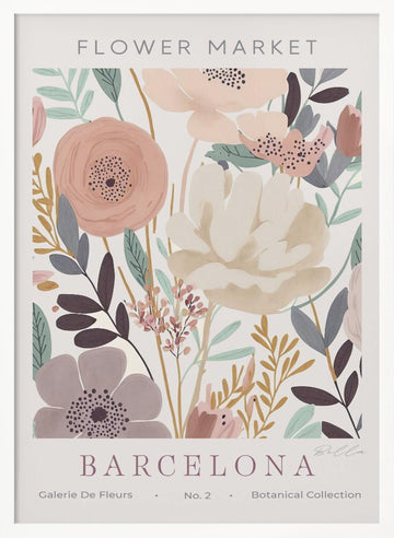 Barcelona Flower Market | Poster - White Frame Interior