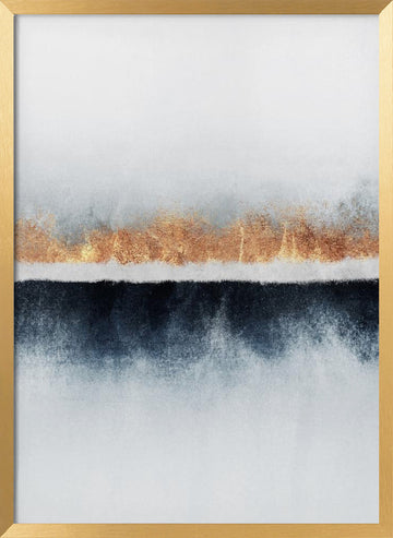 Golden Horizon Abstract | Poster - Gold Frame Interior