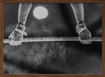 Chalked Hands on Bar | Poster - Walnut Frame Interior