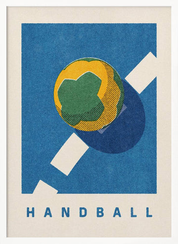 Retro Handball Action | Poster - White Frame Interior