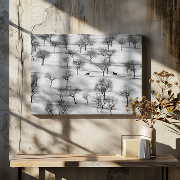 Winter Horses in Snow | Canvas - Room Interior 2
