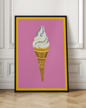 Pink Ice Cream Cone | Poster - Room Interior 1