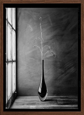 Minimalist Branch Vase | Poster - Walnut Frame Interior